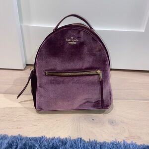 BRAND NEW Kate Spade Purple Velvet Backpack
